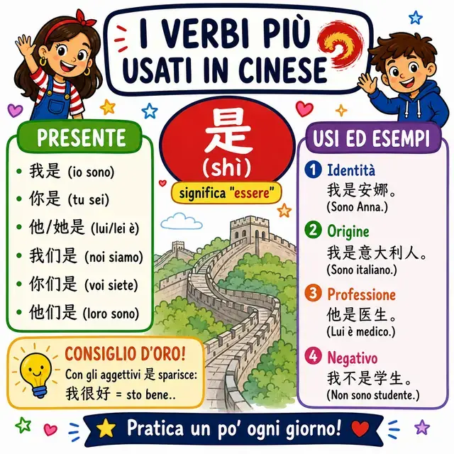 Mappa mentale: verbo 是 (ESSERE)